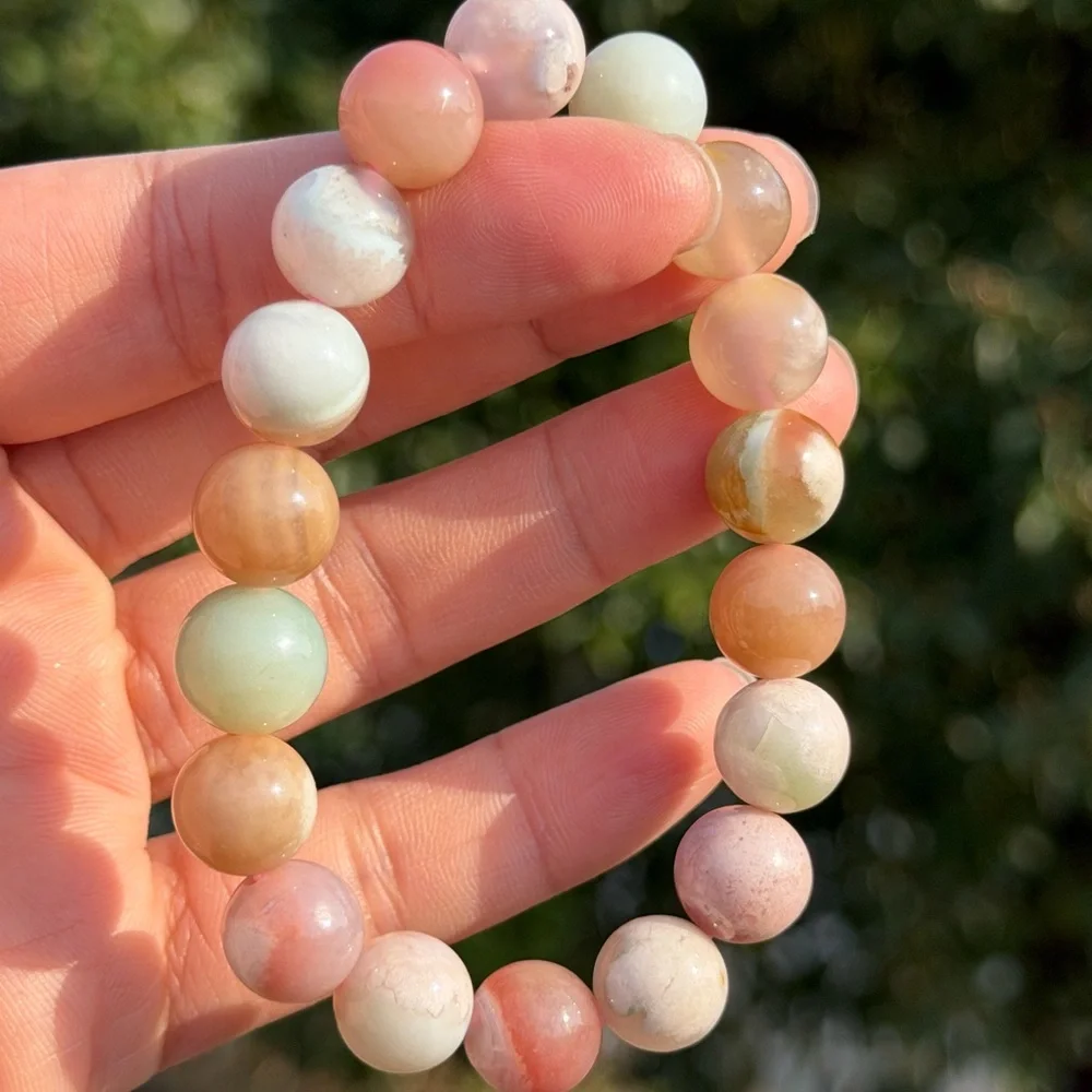 11mm stretchable multicolor flower agate bracelet 1125‎